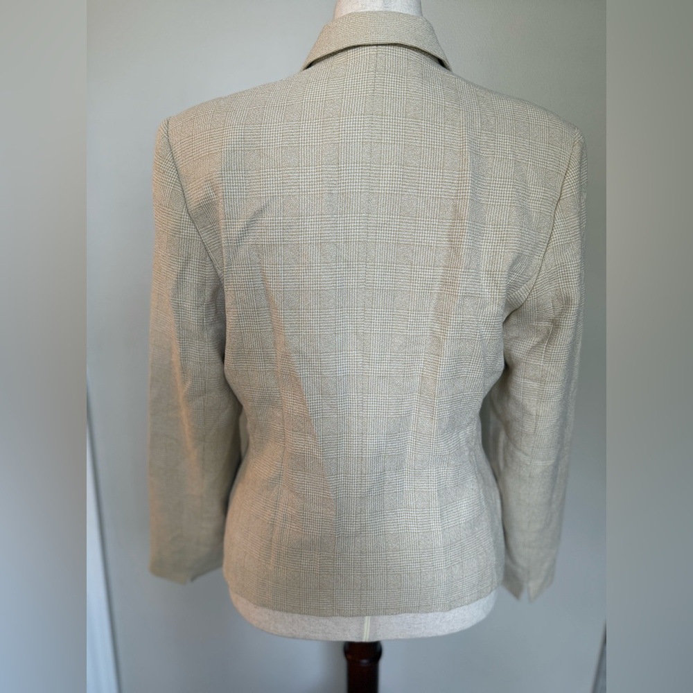 Kasper for ASL vintage? Cream plaid Blazer - Picture 3 of 8